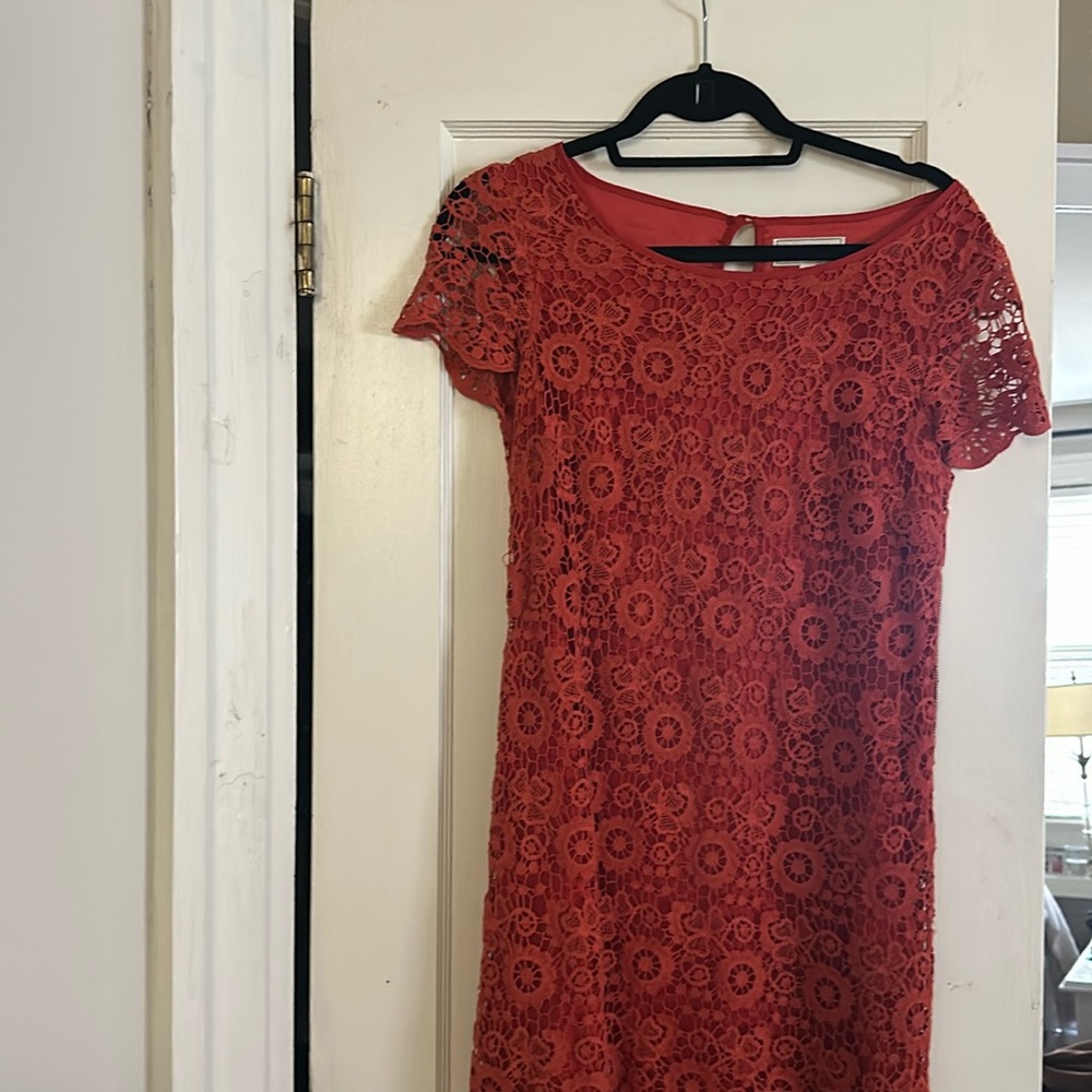 Orange Crochet mini dress